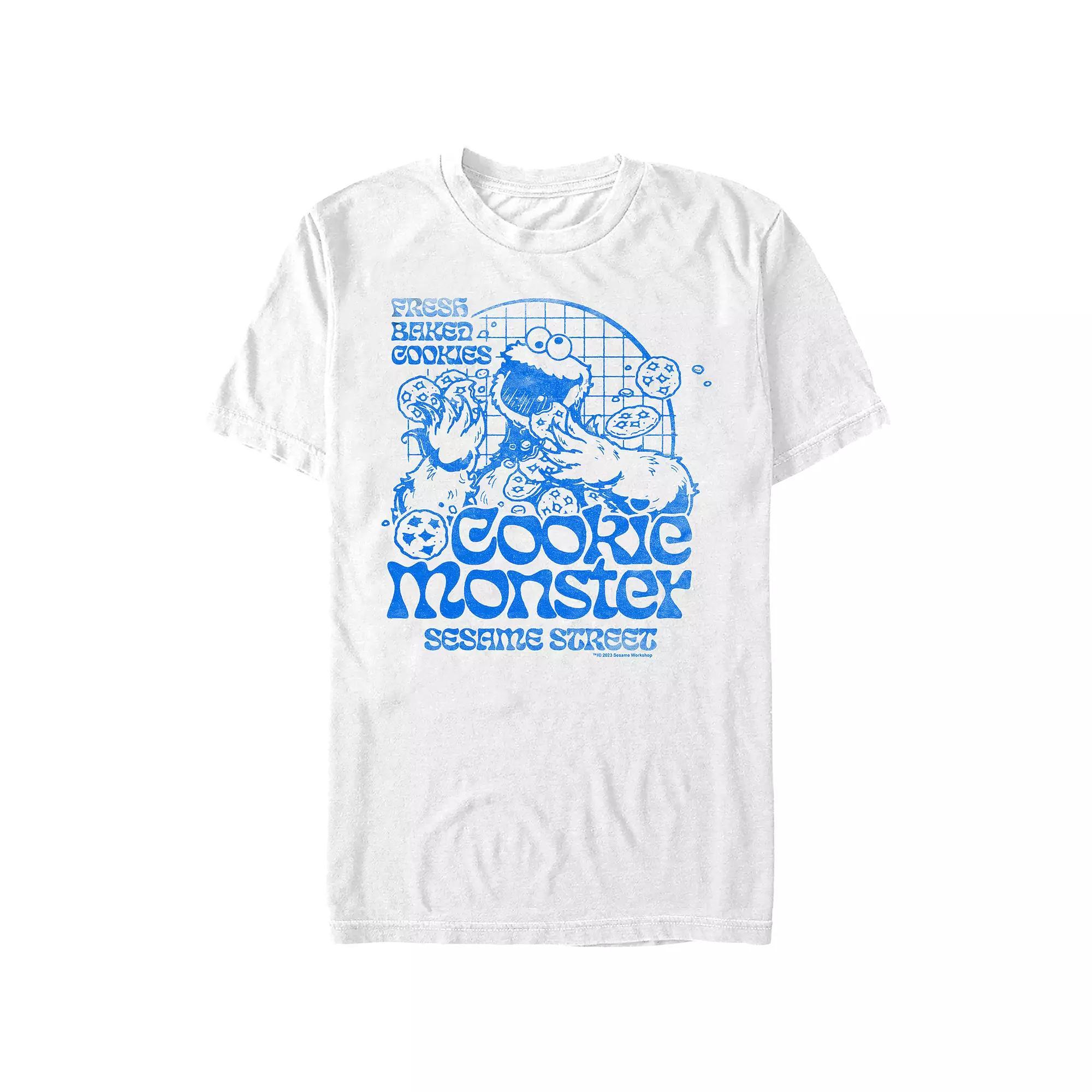 Mens Sesame Street Cookie Monster Fresh Baked Cookies Graphic Tee Product Image