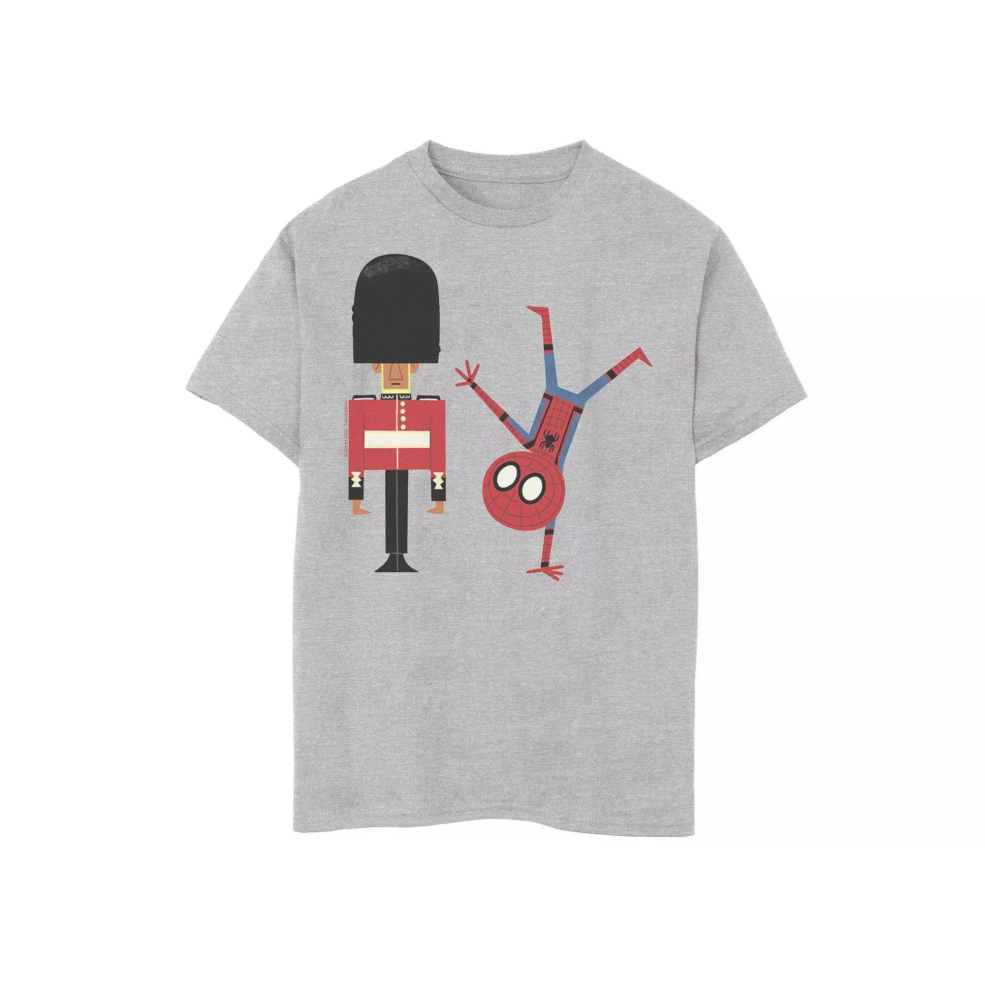 Boys 8-20 Marvel Spider-Man Far From Home Handstand Portrait Graphic Tee, Boys Athletic Grey Product Image