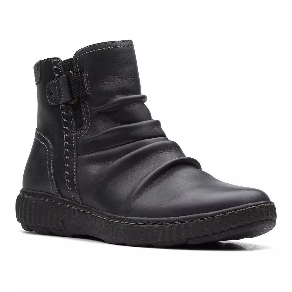 Clarks® Caroline Orchid Women's Leather Ankle Boots, Size: 7.5, Black Product Image