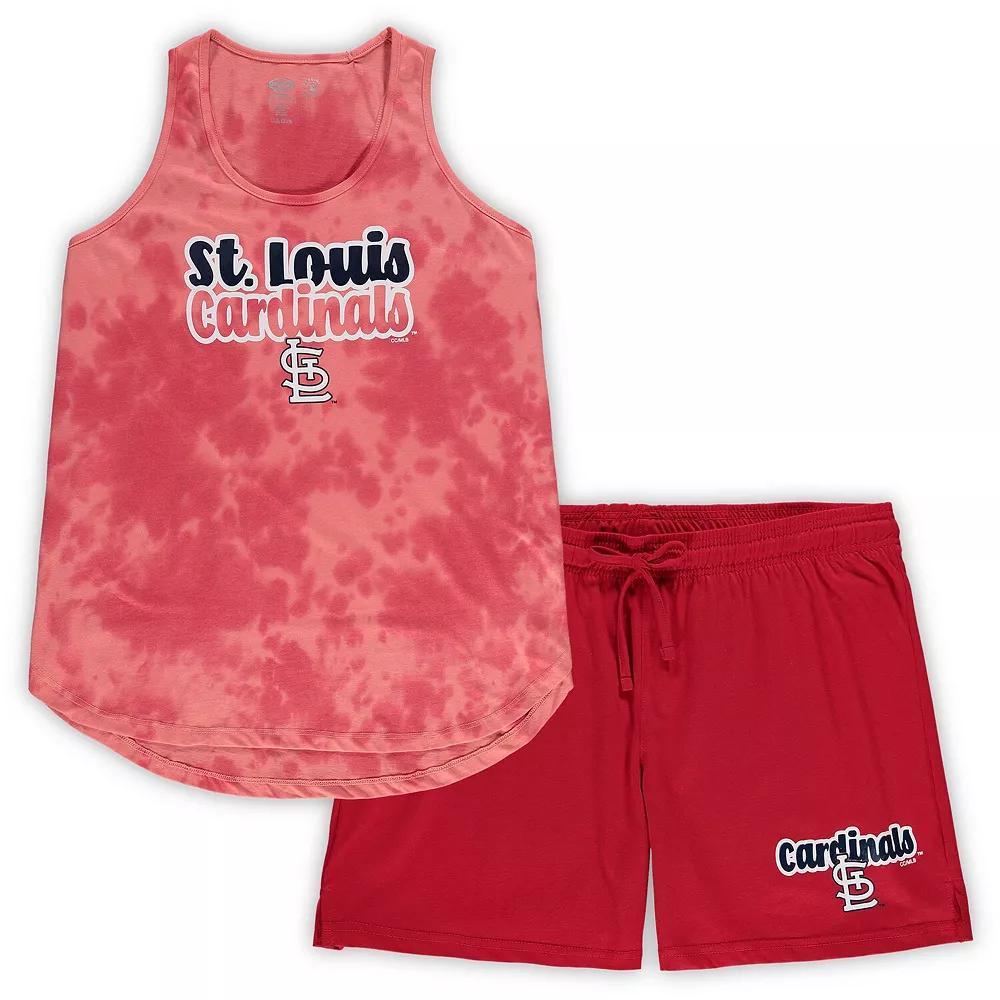 Women's Concepts Sport Red St. Louis Cardinals Plus Size Cloud Tank Top & Shorts Sleep Set, Size: 1XL Product Image