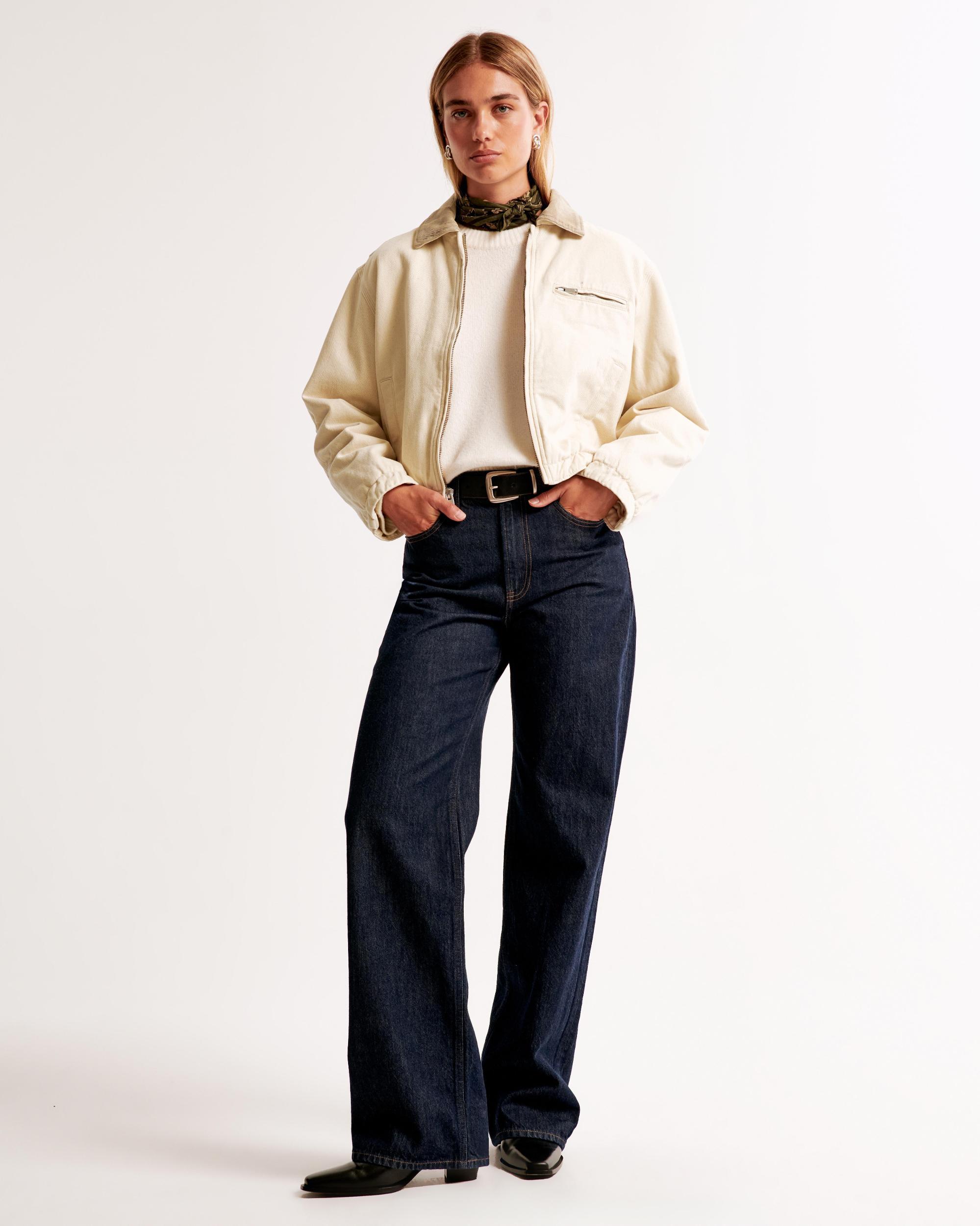 Cropped Twill Workwear Jacket Product Image