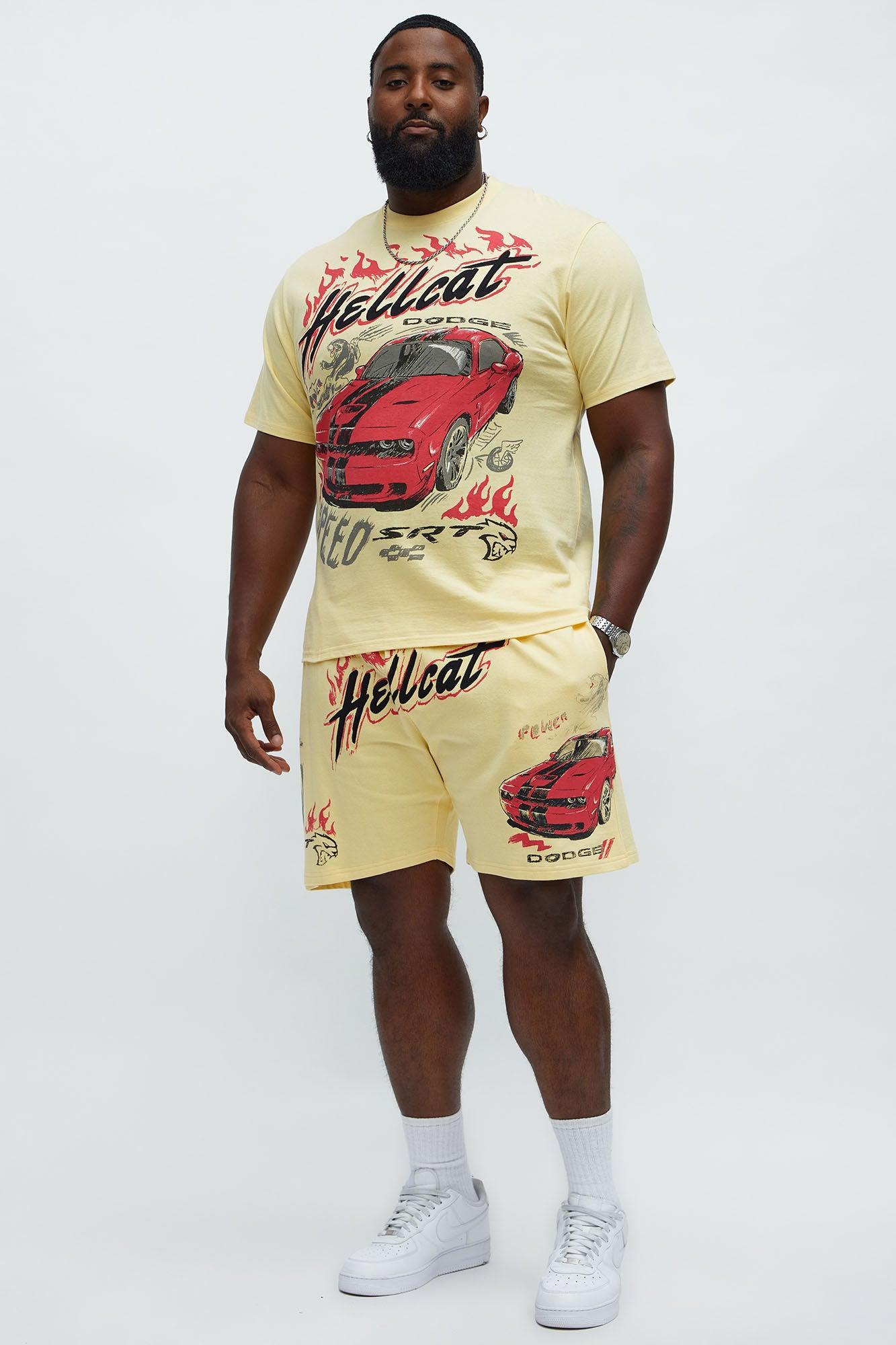 Dodge Hellcat Speed Sweatshorts - Tan Male Product Image