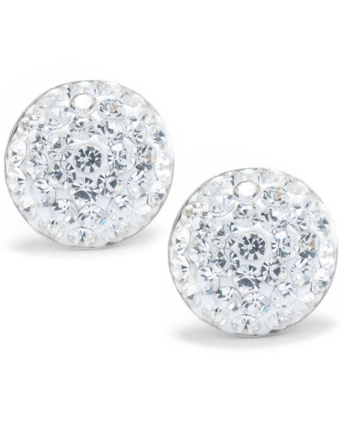 Main and Sterling Sterling Silver Crystal Half Ball Stud Earrings, Women's, Size: 9MM, Dark Blue Product Image
