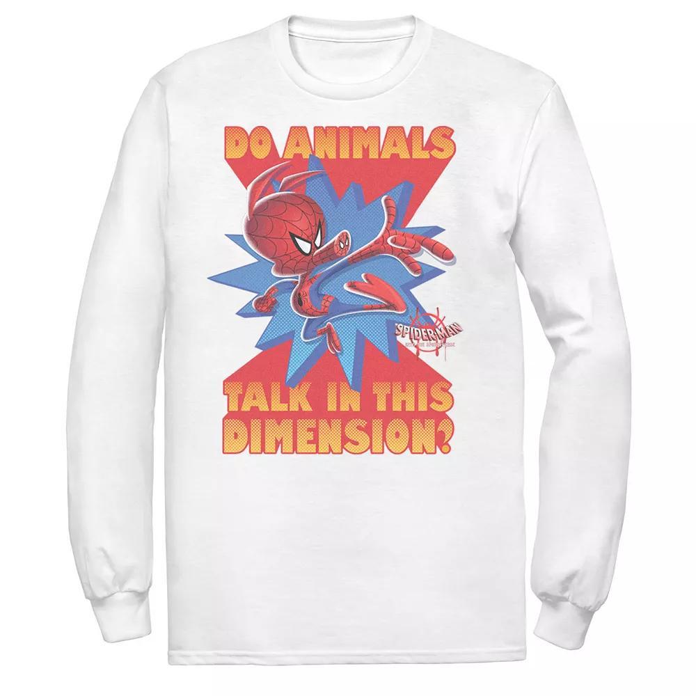 Men's Marvel Spider-Man Spiderverse Ham Quote Long Sleeve Graphic Tee, Size: Small, White Product Image