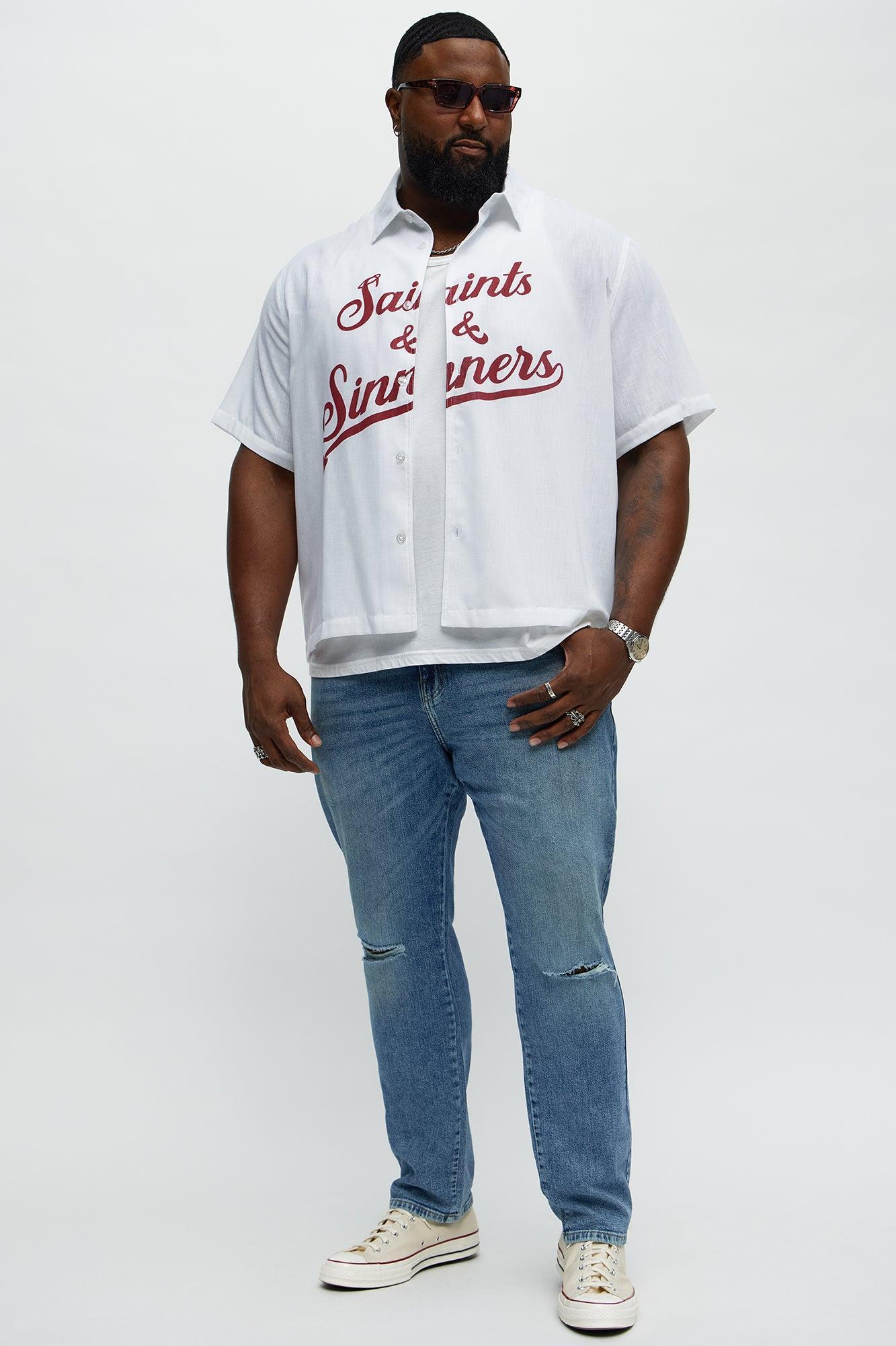 Play Dirty Distressed Slim Jeans - Medium Blue Wash Male Product Image