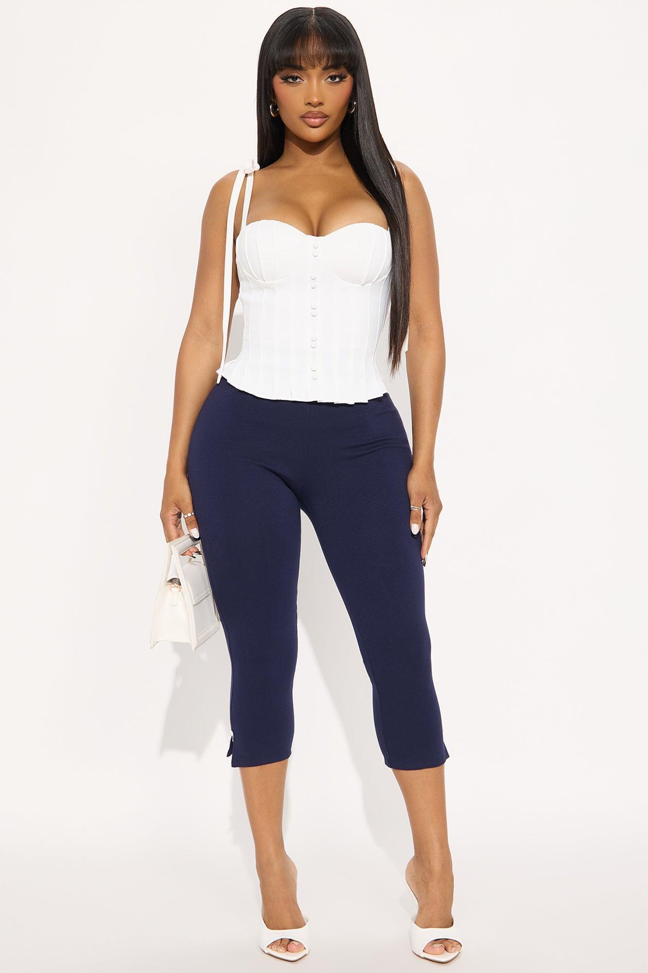 Take A Bow Capri Legging - Navy Product Image