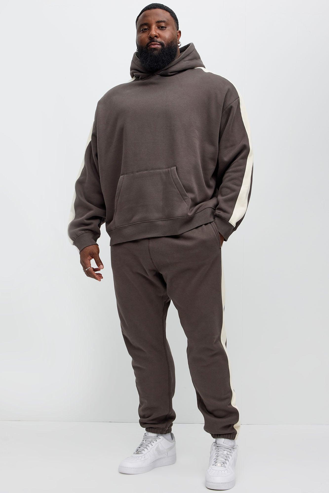 Tyson Heavyweight Oversized Striped Hoodie - Olive Product Image