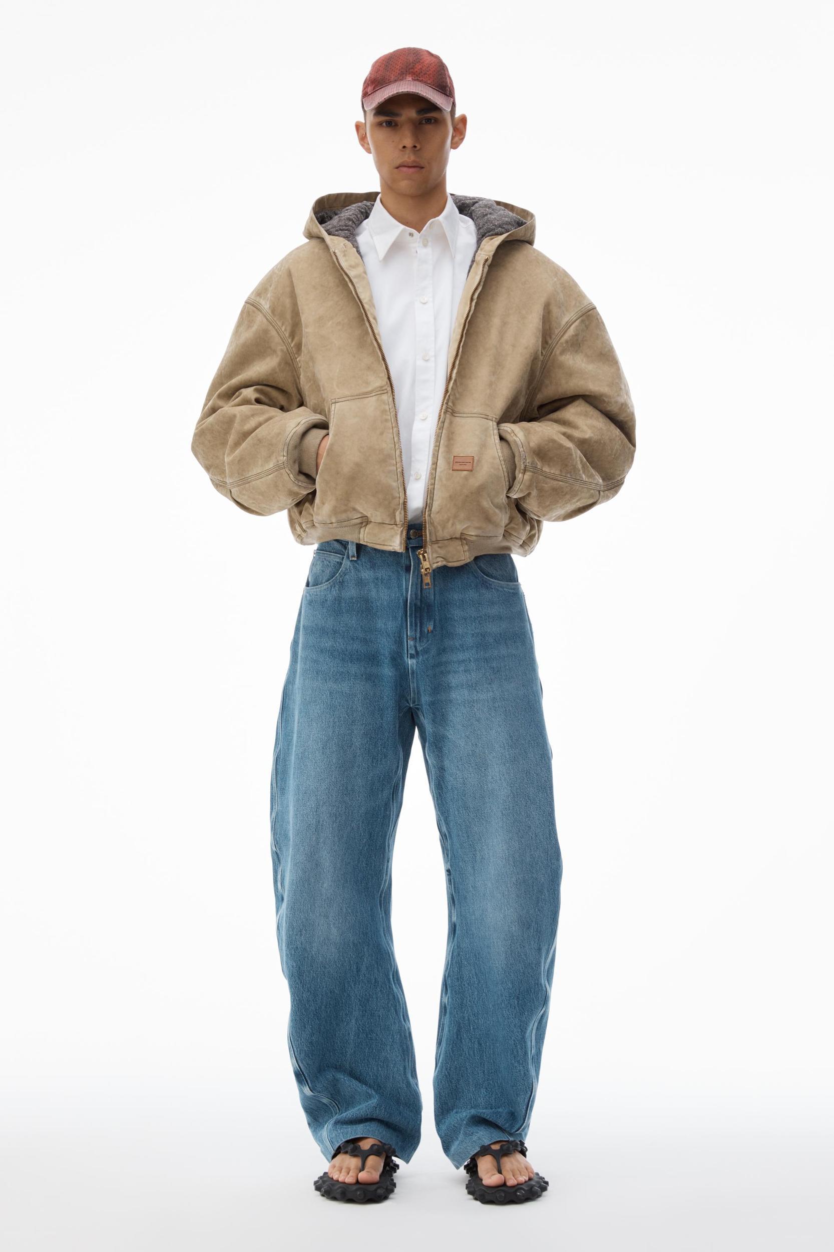 Rounded Denim Jeans With Bonded Seams Product Image