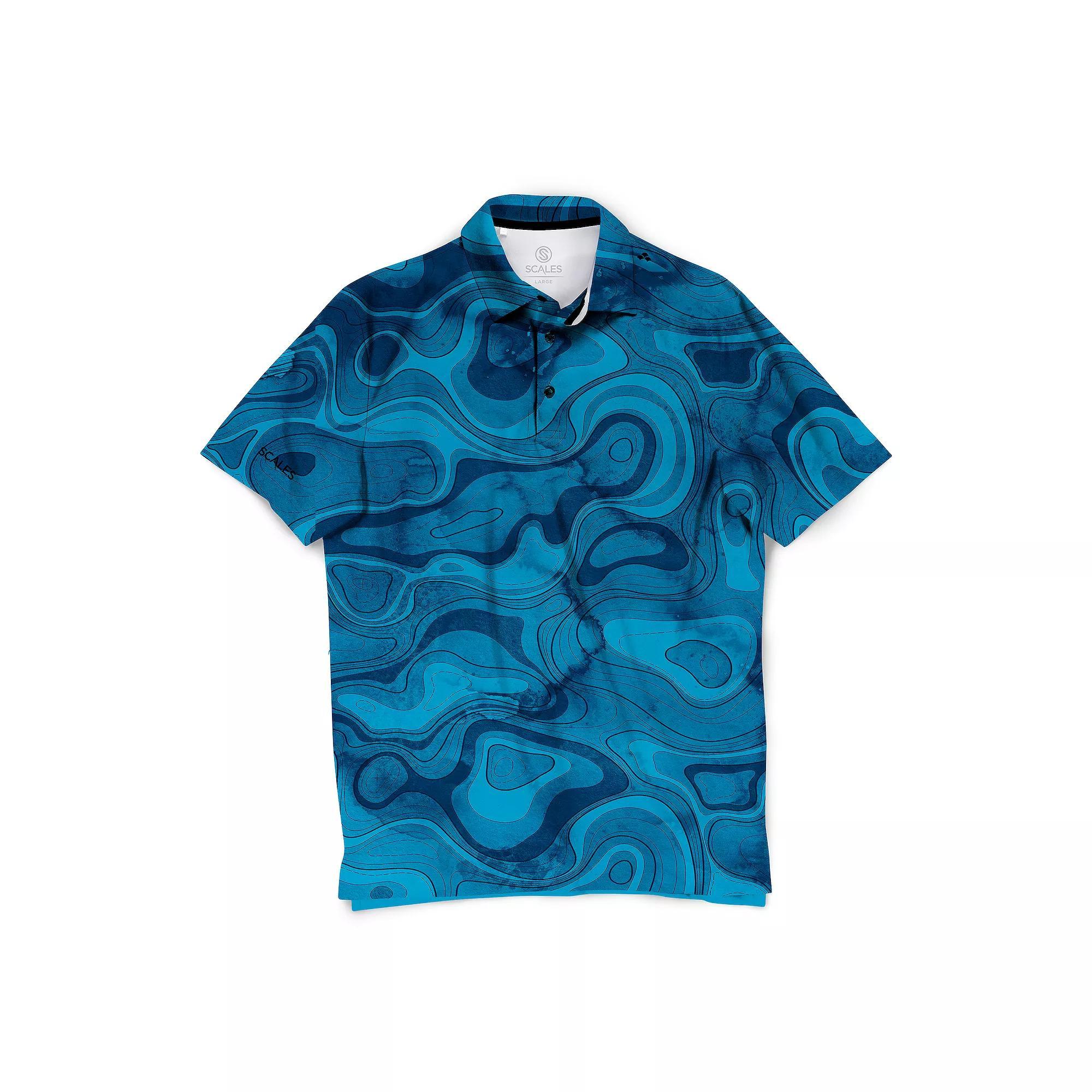 Men's SCALES Offshore Clubhouse Collection Golf Polo Shirt, Size: XXL, Blue Product Image