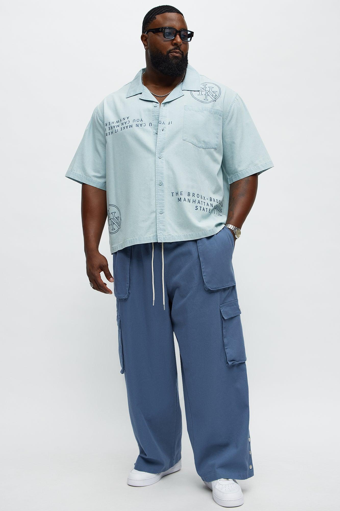 Baggy Play Your Cards Right Cargo Pants - Blue Male Product Image