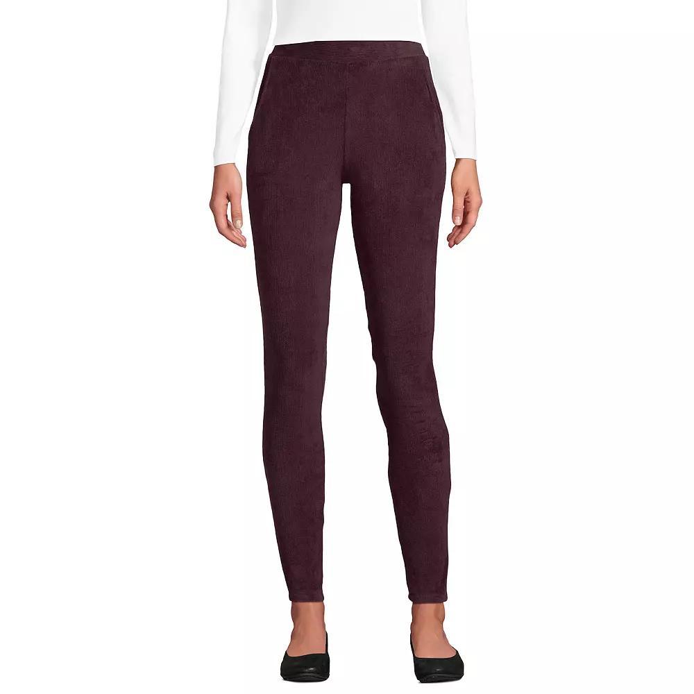 Women's Lands' End Sport High-Rise Corduroy Leggings, Size: Medium, Black Plum Product Image