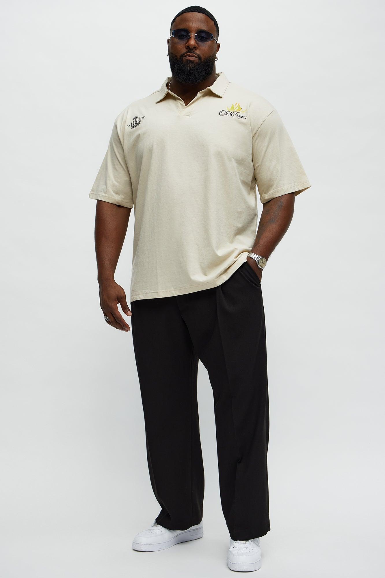 Saint Tropez Johnny Collar Short Sleeve Polo - Off White Product Image