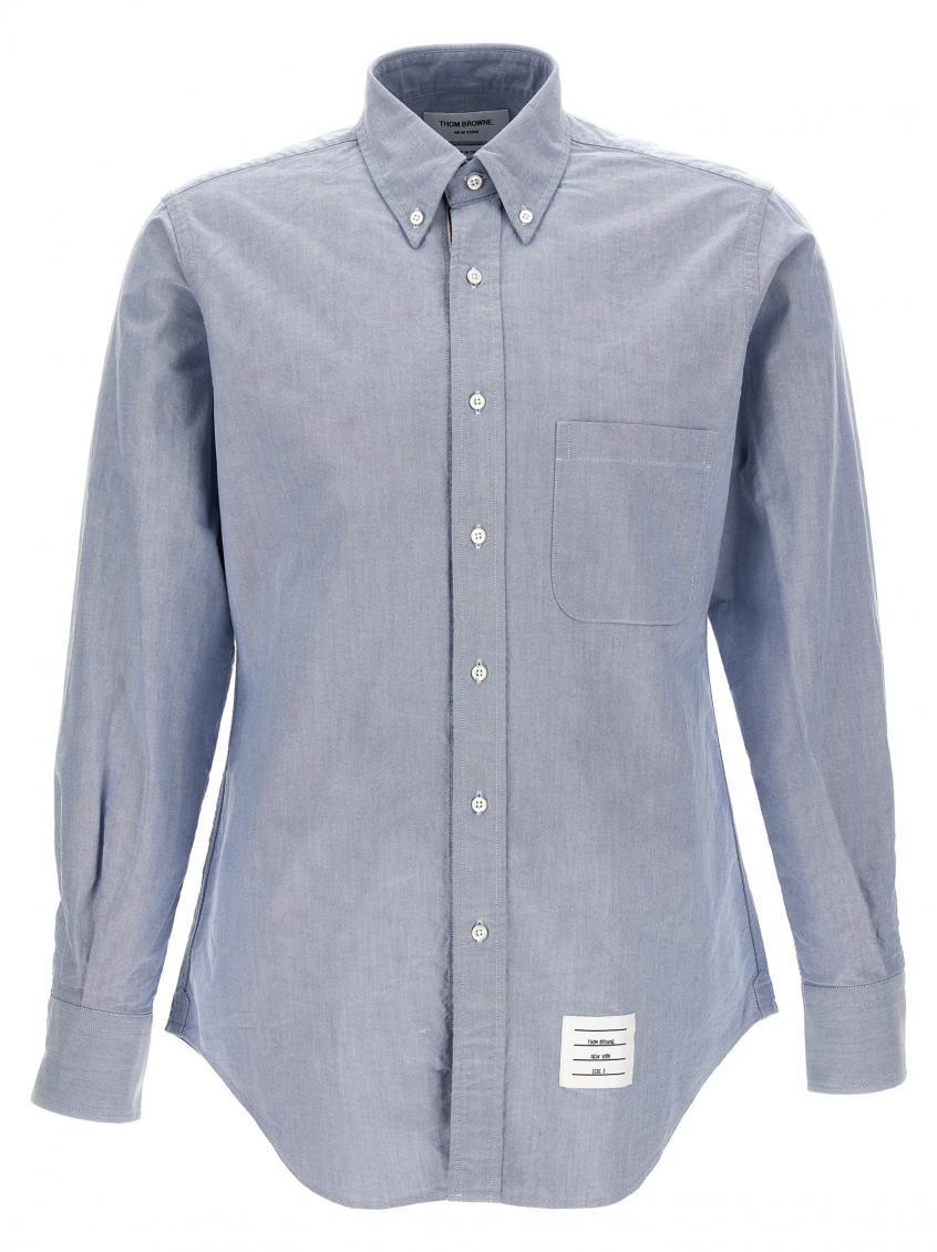 THOM BROWNE Classic Fit Cotton Button-down Shirt In Light Blue Product Image
