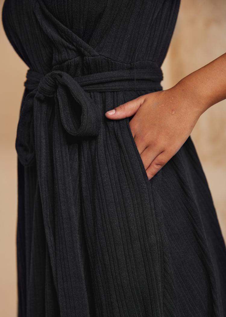 Instant Energy Faux-Wrap Knit Dress Product Image