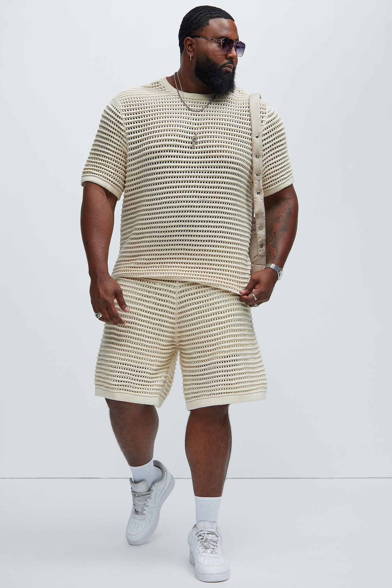 Milton Textured Crew Neck Tee - Off White Product Image