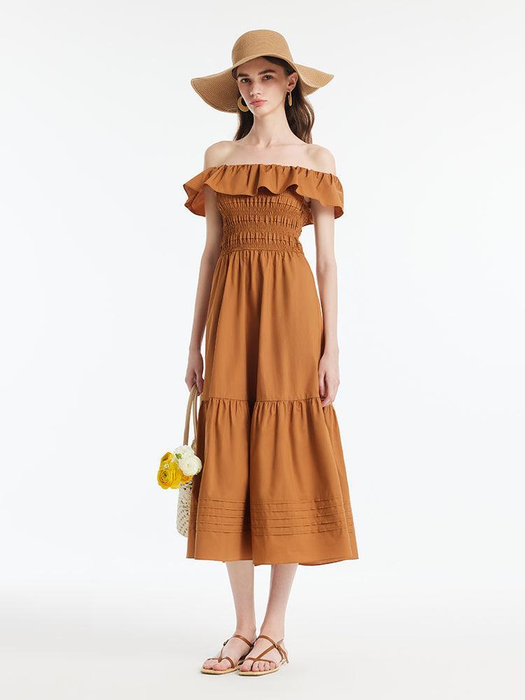 Ruffle Off Shoulder Women Maxi Dress Product Image