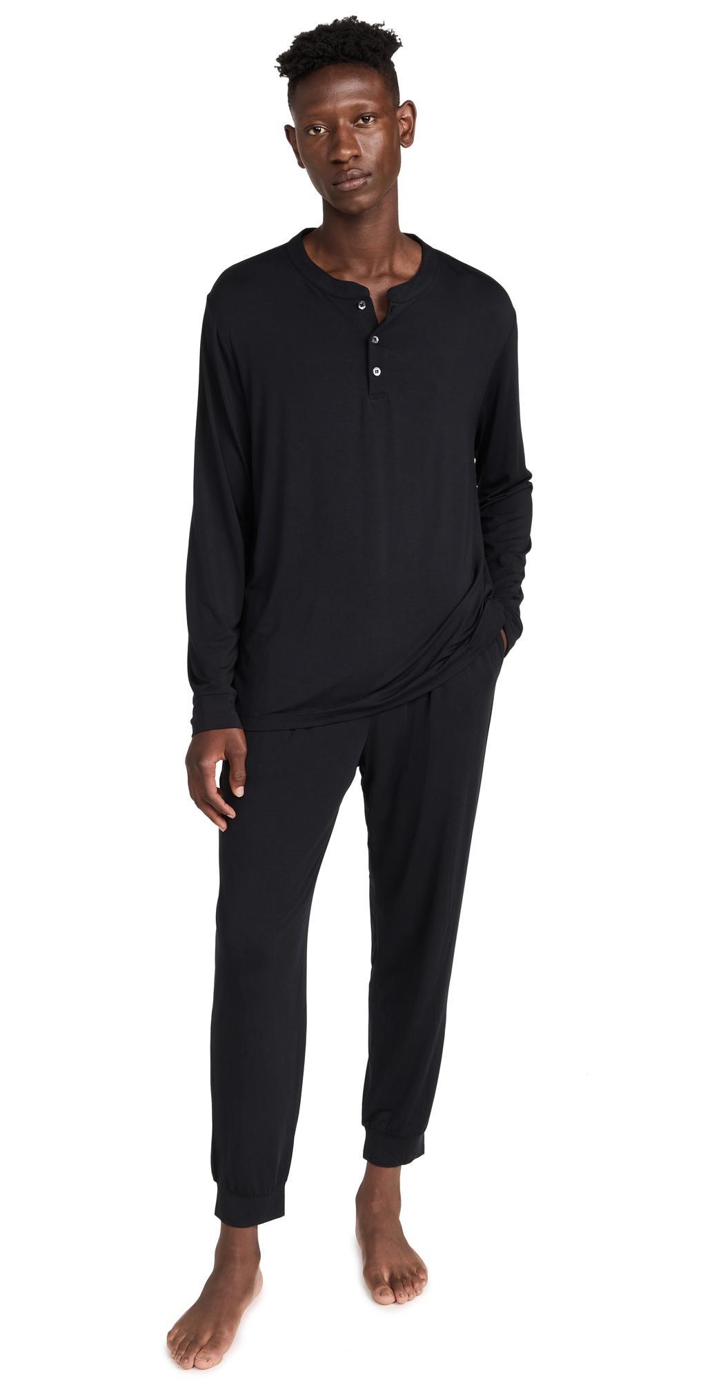Eberjey Henry Long PJ Set Coastal Blue S Product Image