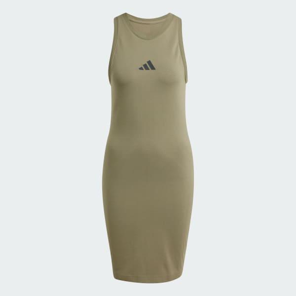 adidas Future Icons Small Logo Dress Olive Strata XS Womens Product Image