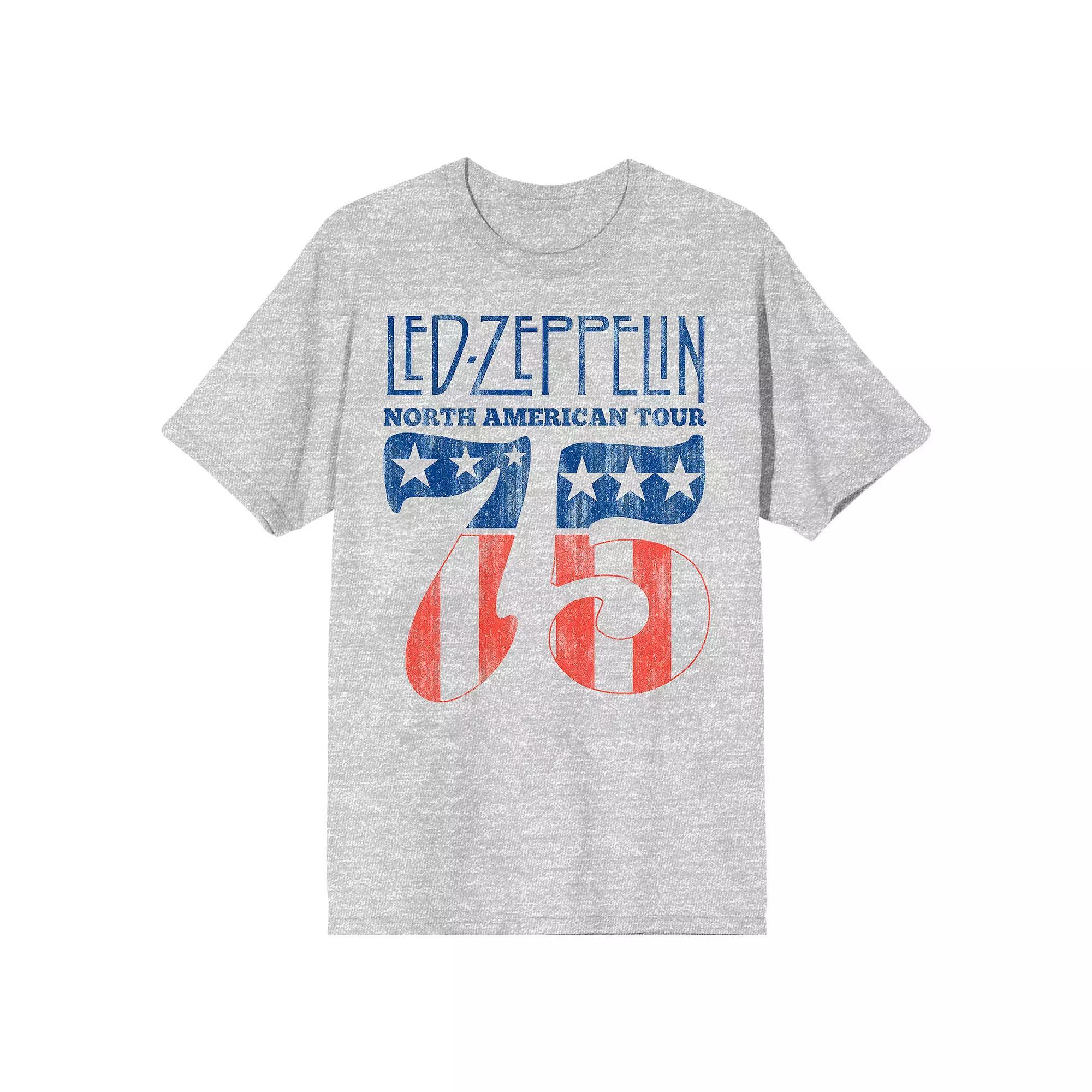 Men's Led Zeppelin Retro North American Tour Graphic Tee, Size: Small, Gray Product Image
