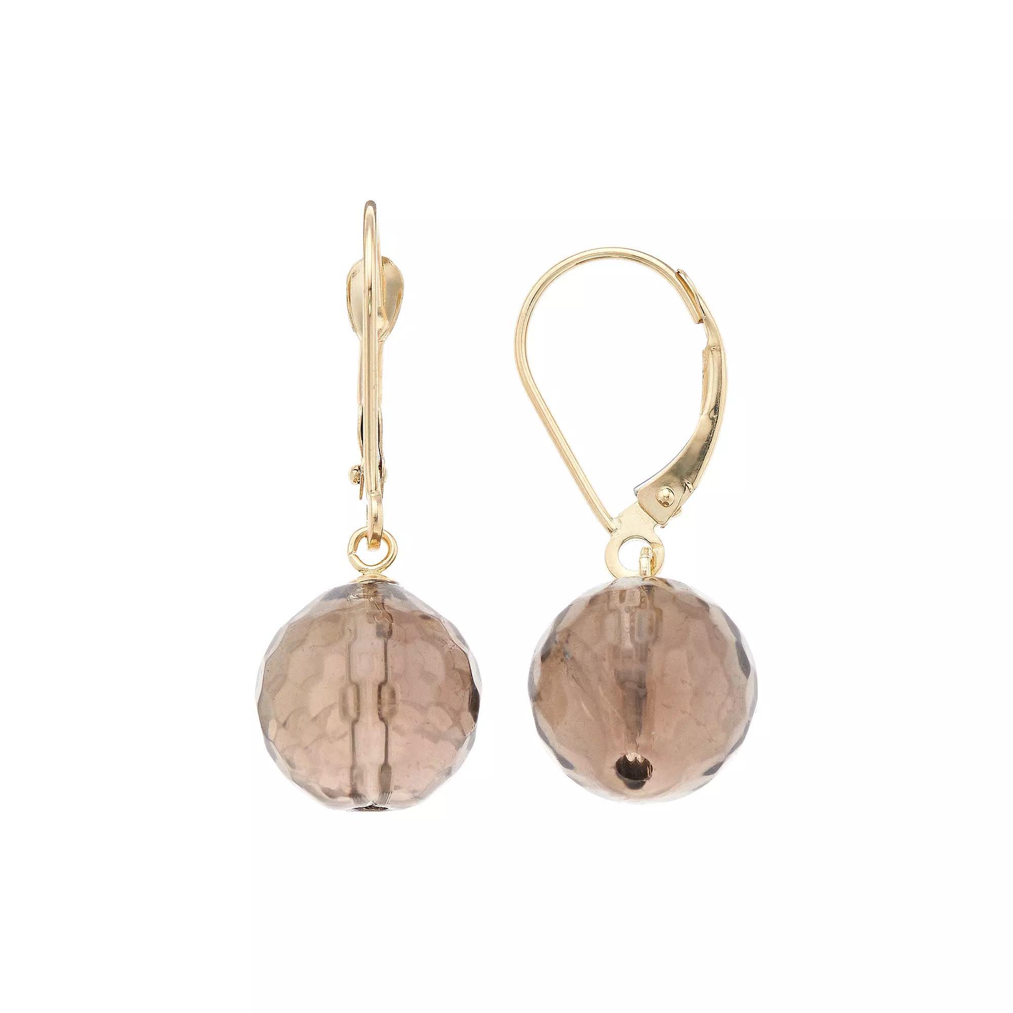 14k Gold Agate Drop Earrings, Women's, Brown Product Image