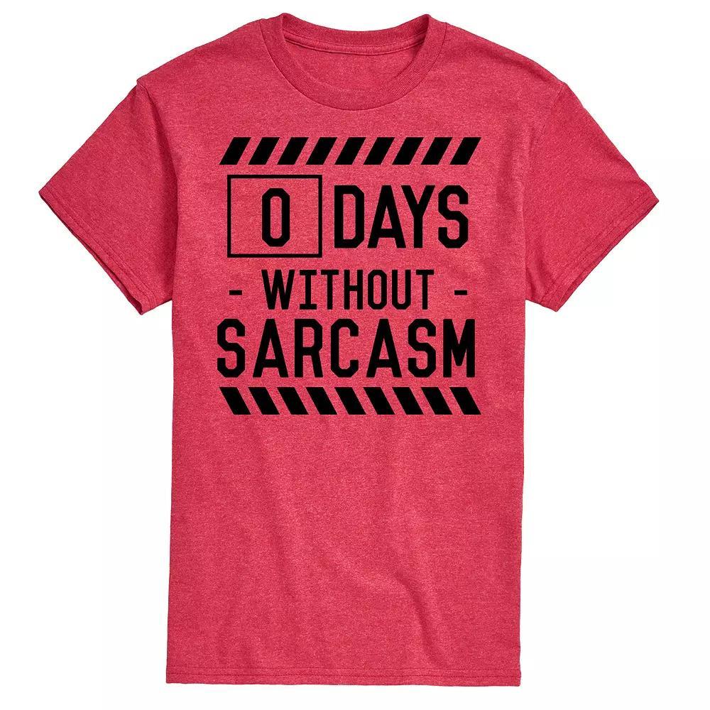 Men's 0 Days Without Sarcasm Tee, Size: XL, Red Product Image