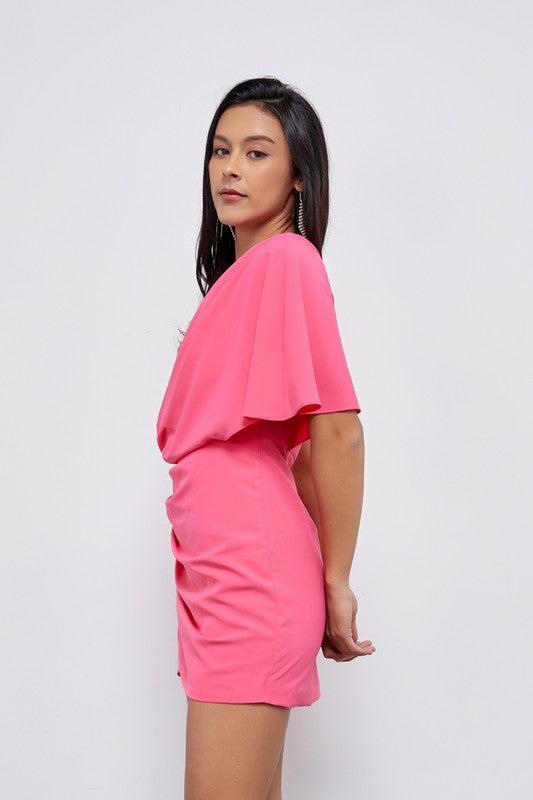 One Shoulder Wrap Dress Kids Product Image