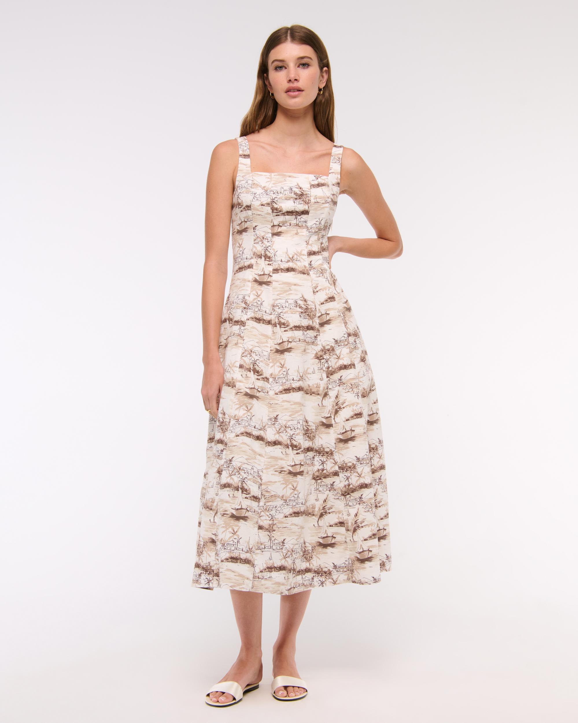 The A&F Mila Stretch Midi Dress Product Image