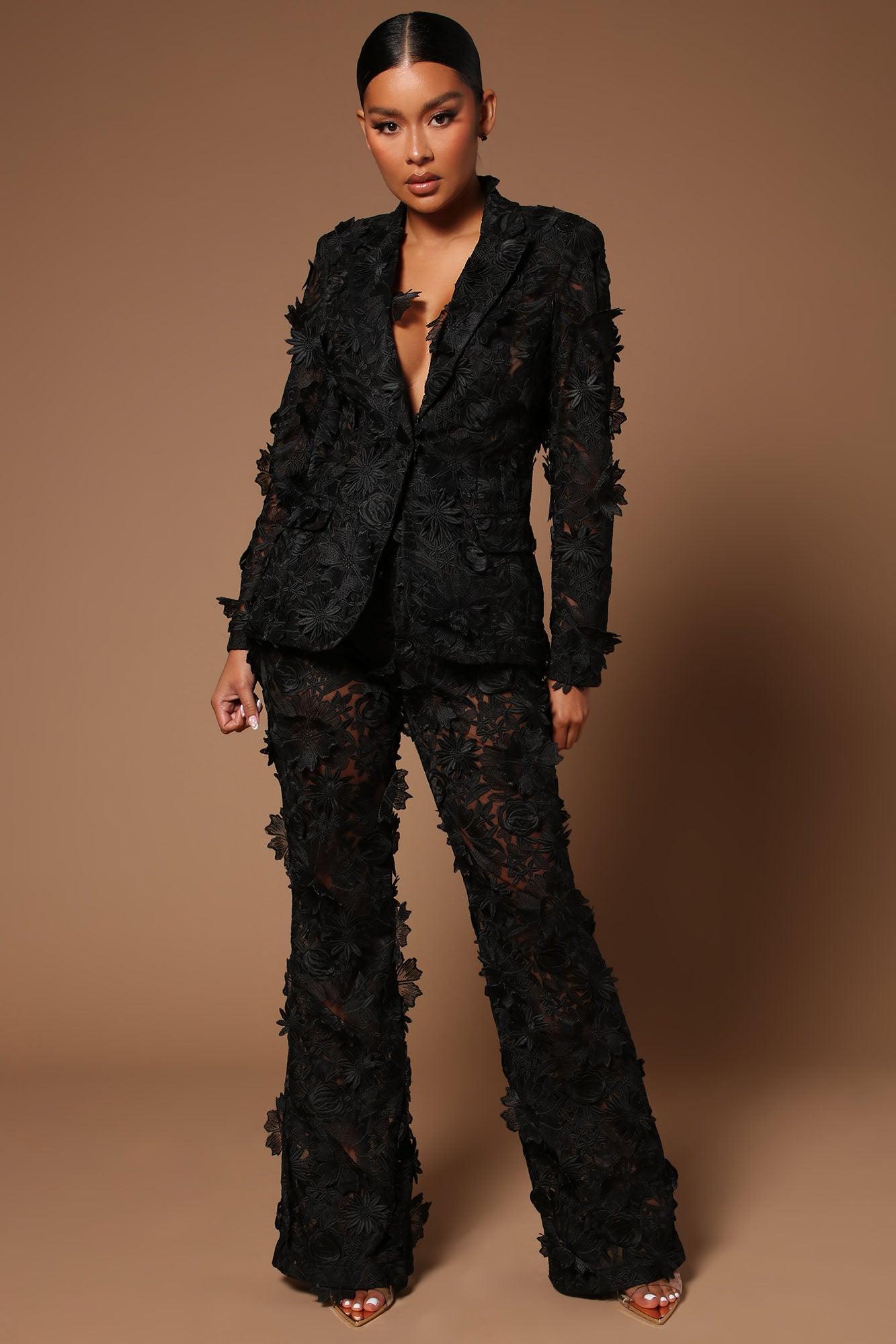 Denise Embroidered Blazer - Black Product Image