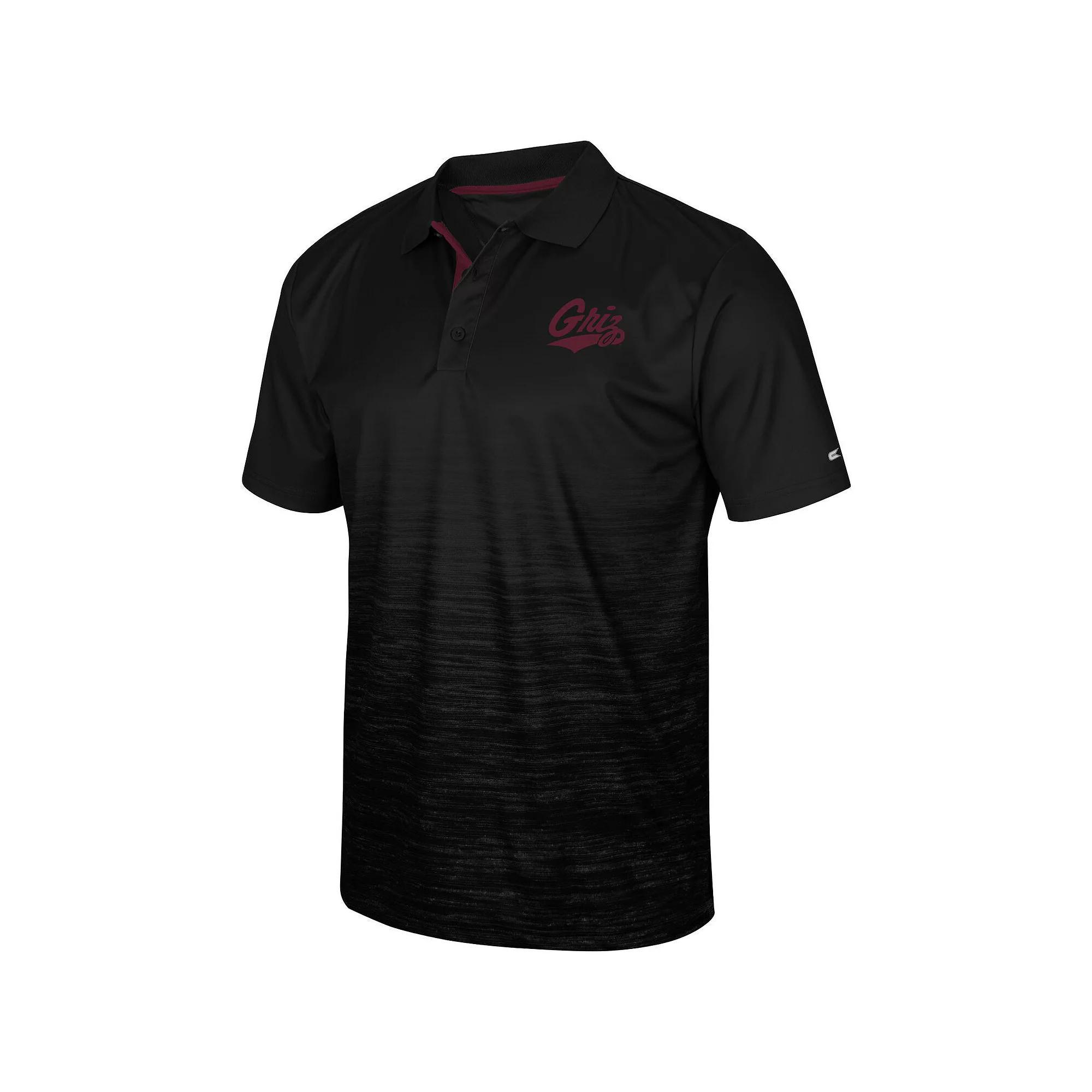 Men's Colosseum Black Montana Grizzlies Marshall Polo, Size: XL, Mon Black Product Image