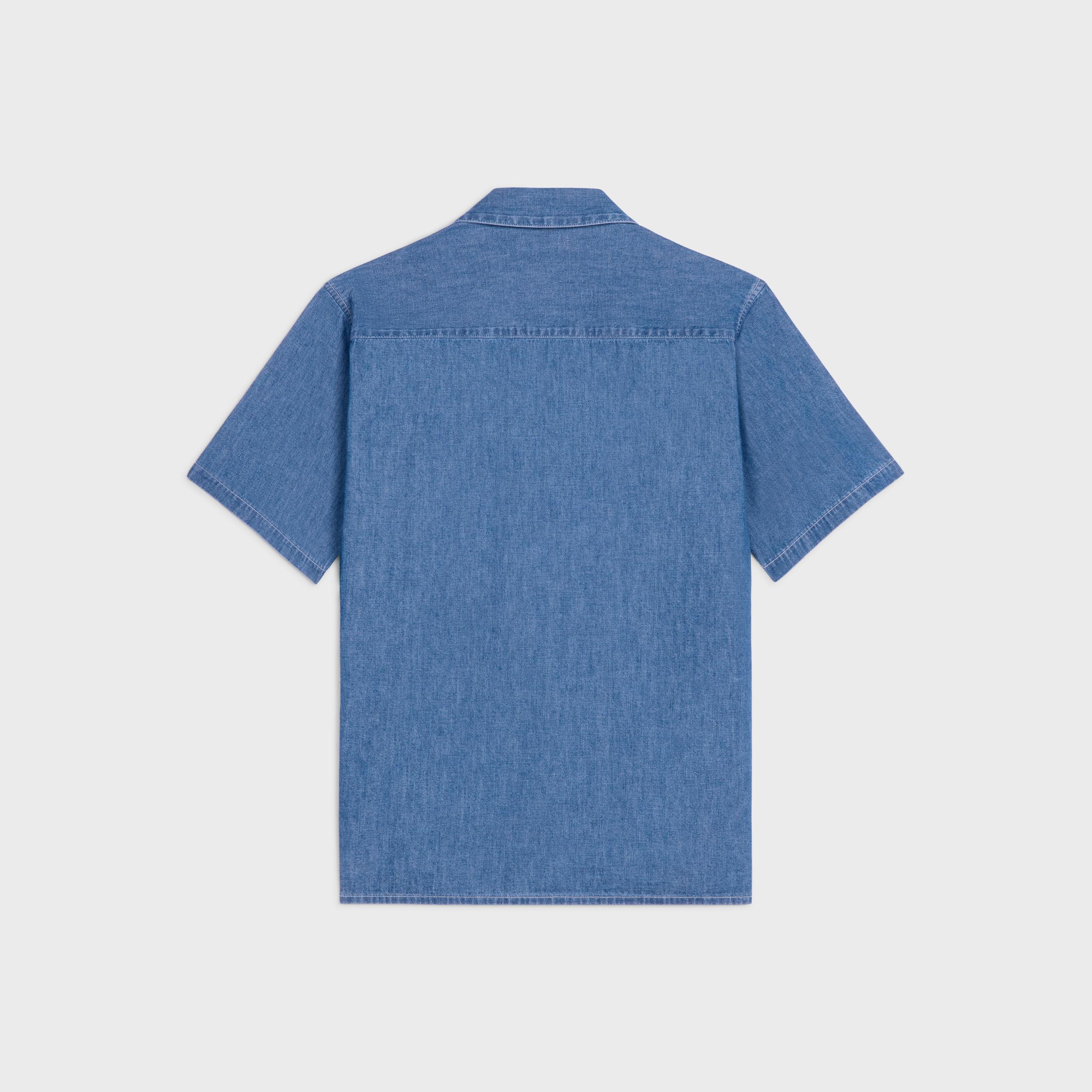 SHORT-SLEEVED SHIRT IN COTTON DENIM Product Image