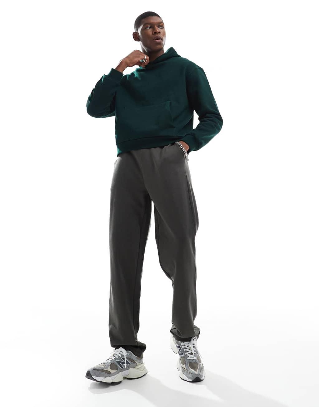 ASOS DESIGN essential straight leg sweatpants in khaki Product Image