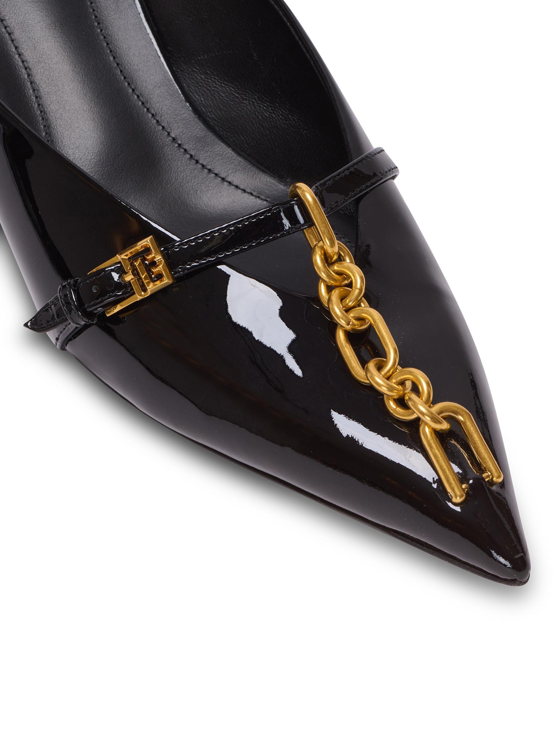 Sync patent leather mules with pointed toe Product Image