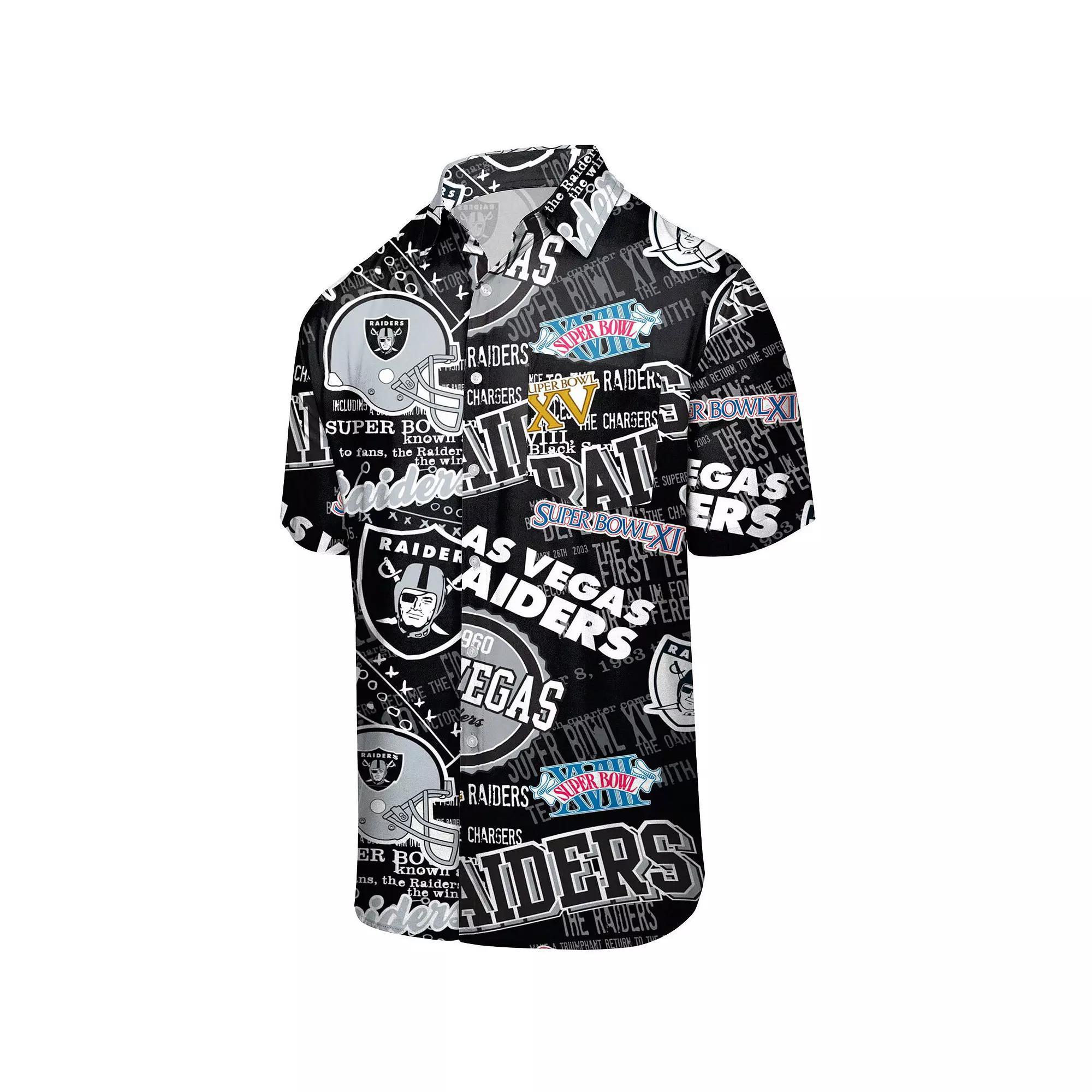 Men's FOCO Black Las Vegas Raiders Thematic Button-Up Shirt, Size: Small, Lvr Black Product Image