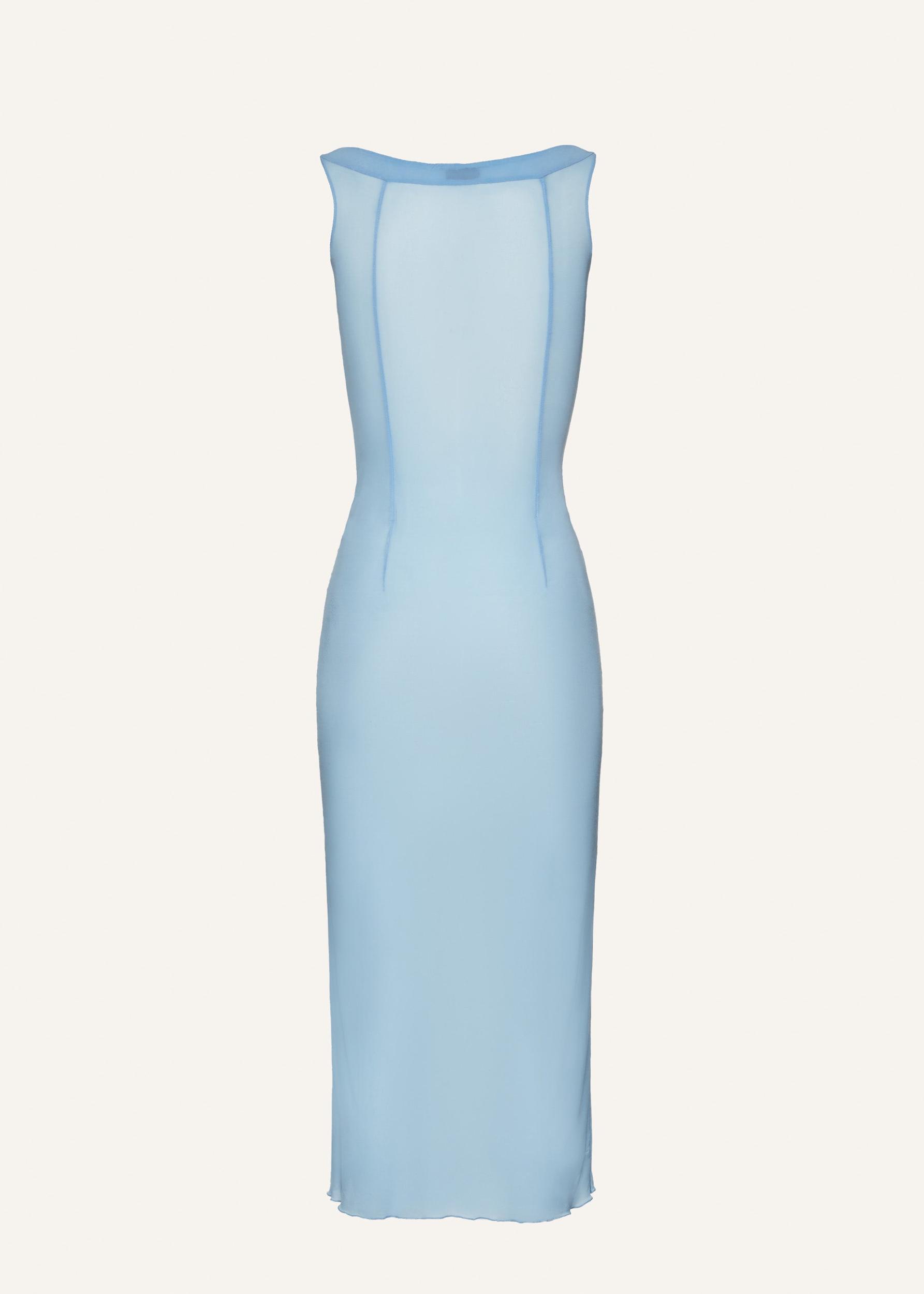 Flower bra jersey midi dress in light blue Product Image
