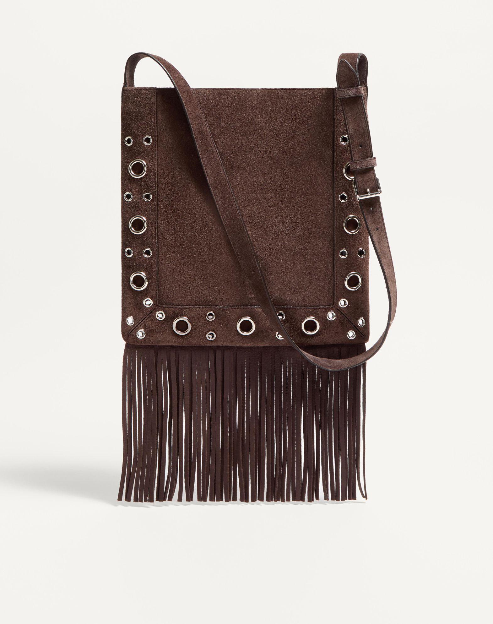 Valentino Garavani Nellcôte Embroidered Shoulder Bag With Fringes Product Image