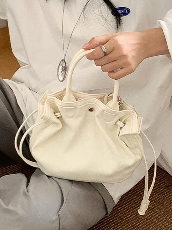 Drawstring Split-Joint Handbags Tote Bags Product Image