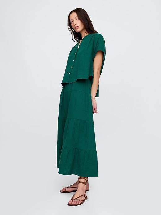 Crinkle Gauze Dolman Shirt Product Image
