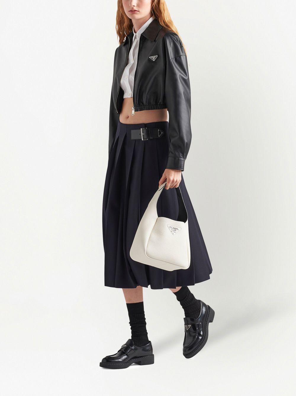 cropped leather jacket Product Image