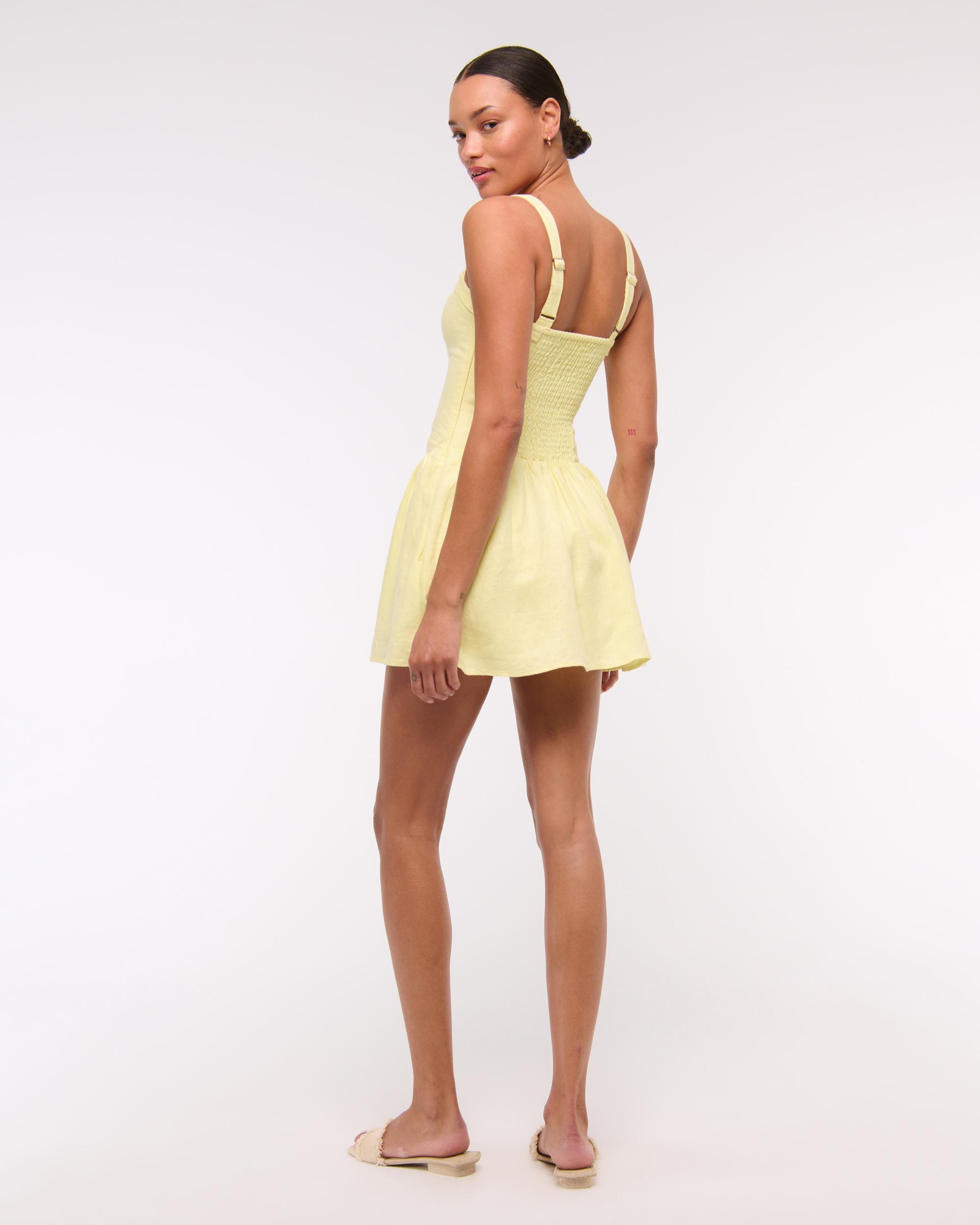 Premium Linen Drop-Waist Skort Product Image