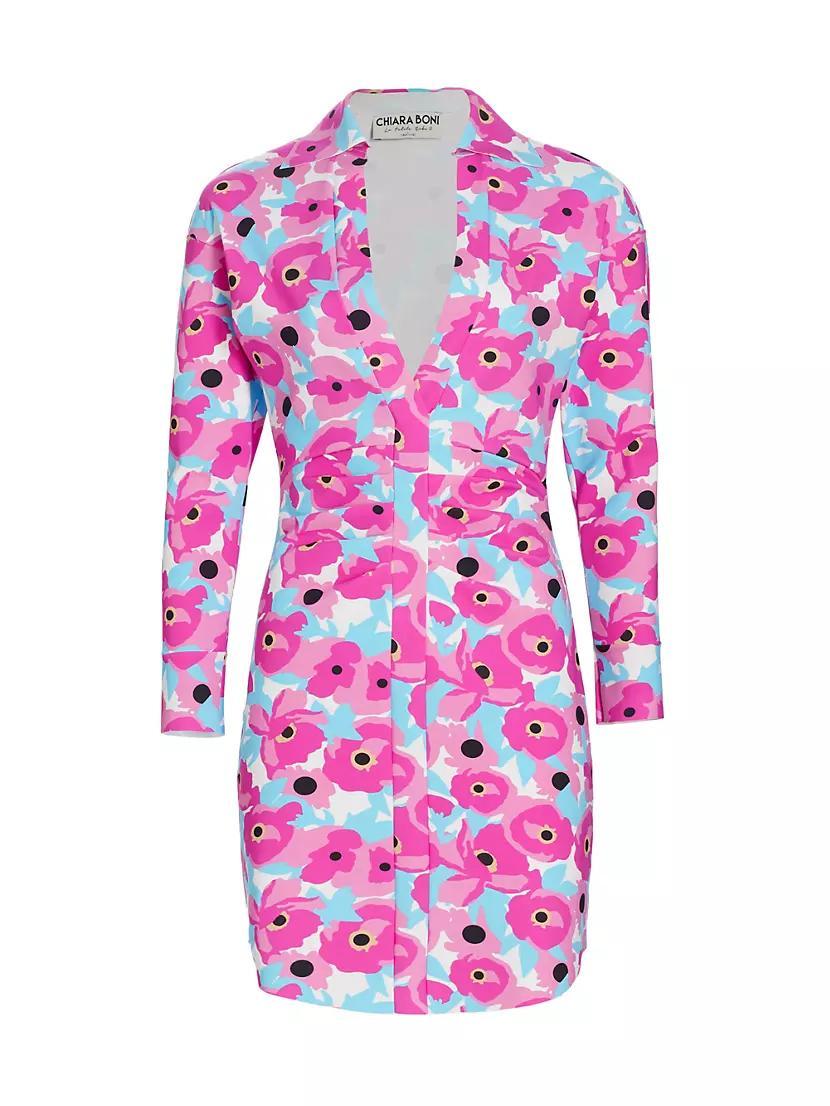 Maixut Floral Jersey Minidress Product Image
