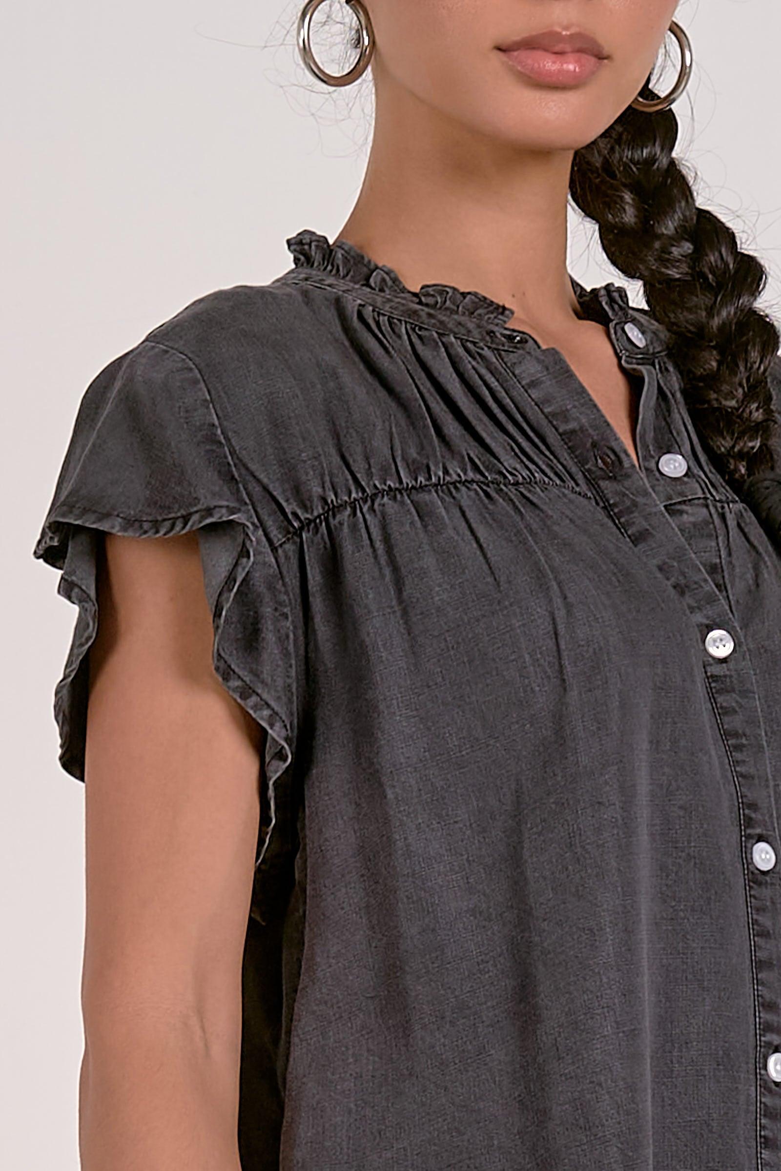 Cap Sleeve Button Down Product Image