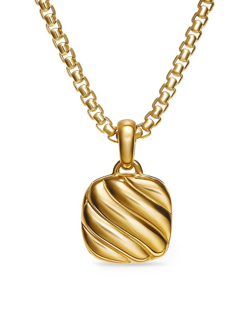 David Yurman 18K Yellow Gold Sculptured Cable Square Locket Pendant Product Image