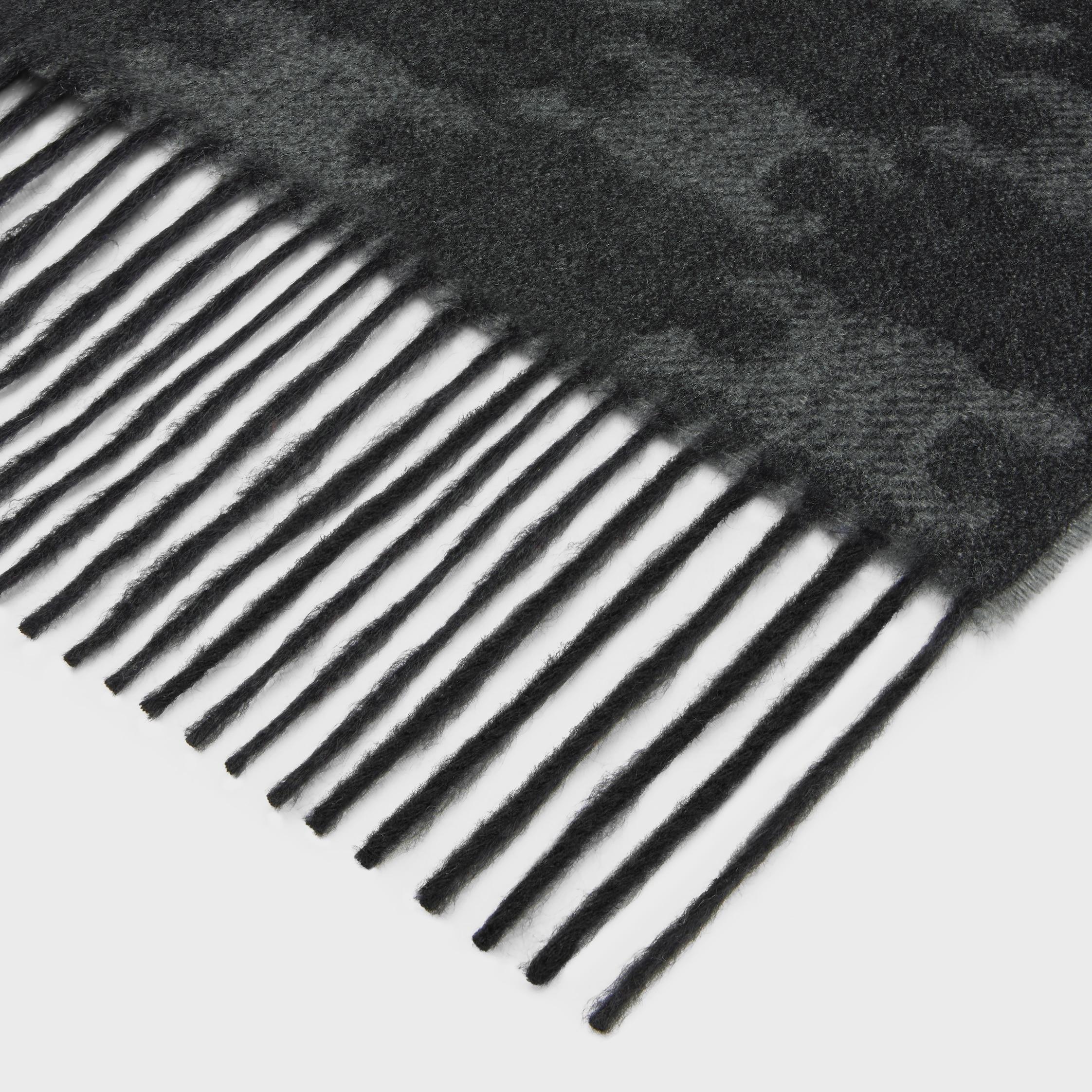 fringed scarf in monogram cashmere Product Image