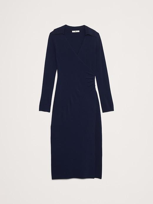 Polo Wrap Sweater Dress Product Image