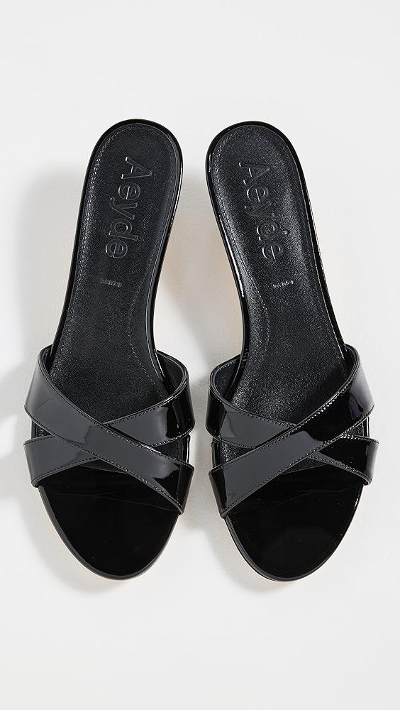 AEYDE Stina Patent Calf Leather Black Sandals | Shopbop Product Image