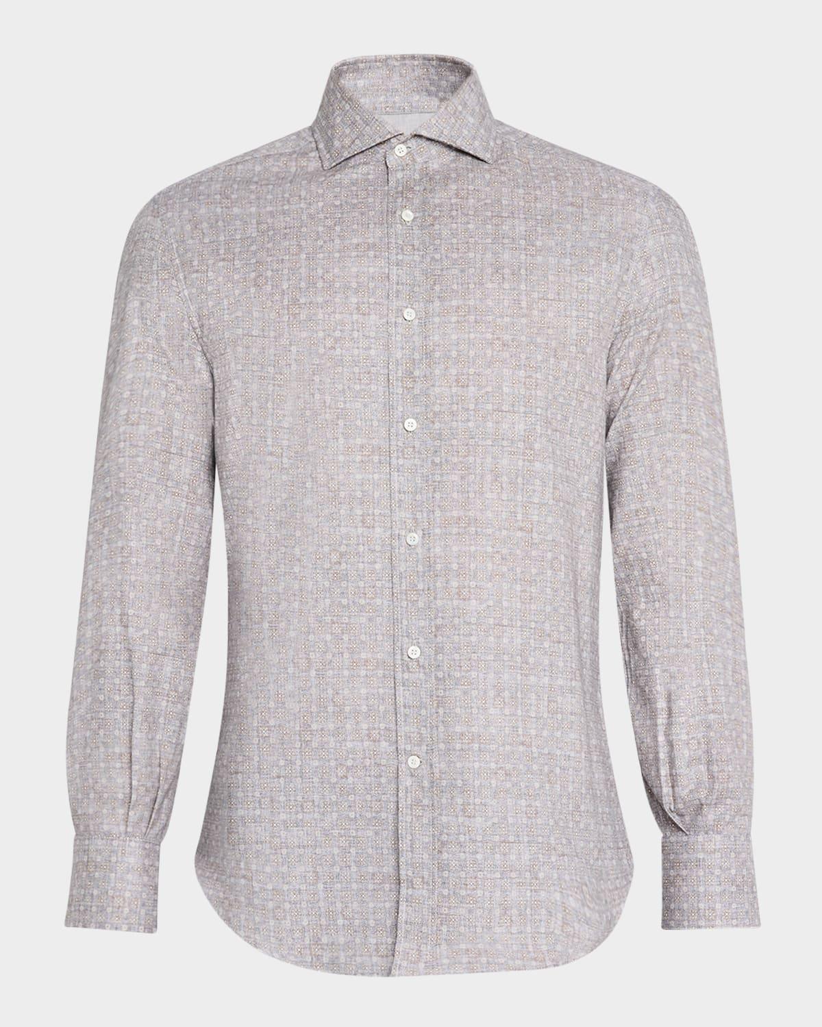 Mens Cotton Floral Casual Button-Down Shirt Product Image