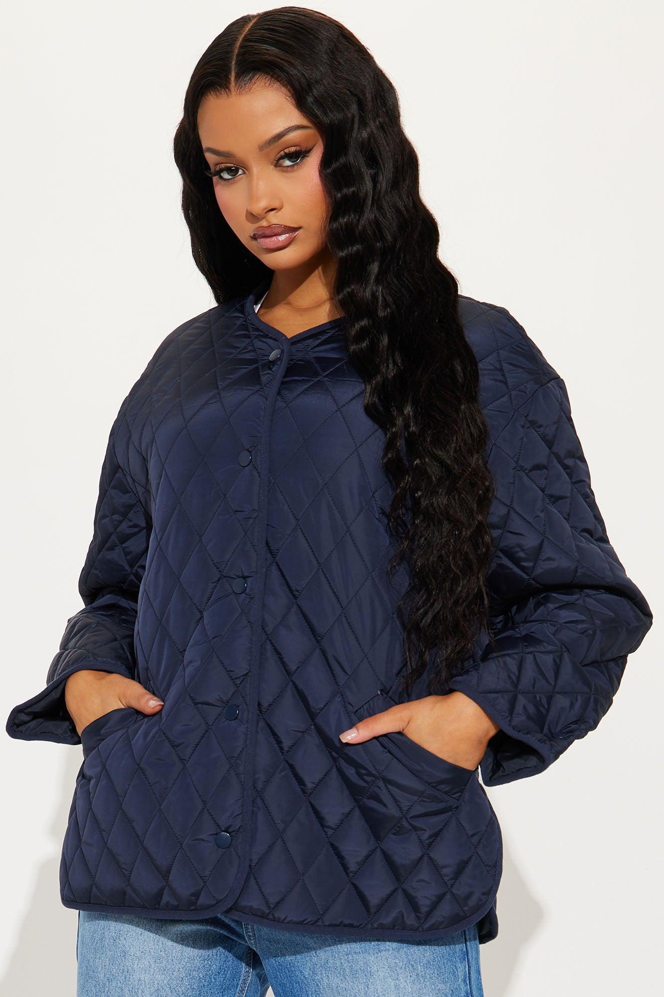 Mountain Highs Quilted Lightweight Jacket - Navy Product Image