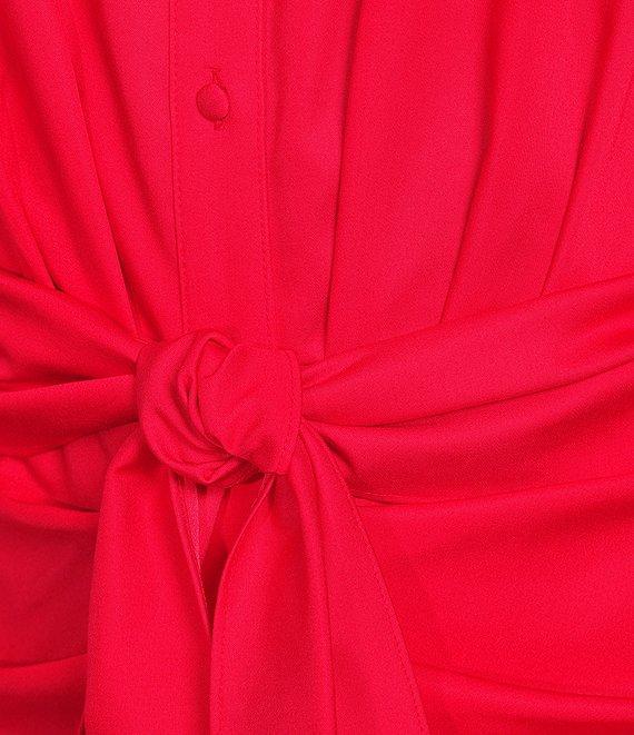 Alex Marie Adriana Long Sleeve Collared Tie Waist Maxi Dress Product Image