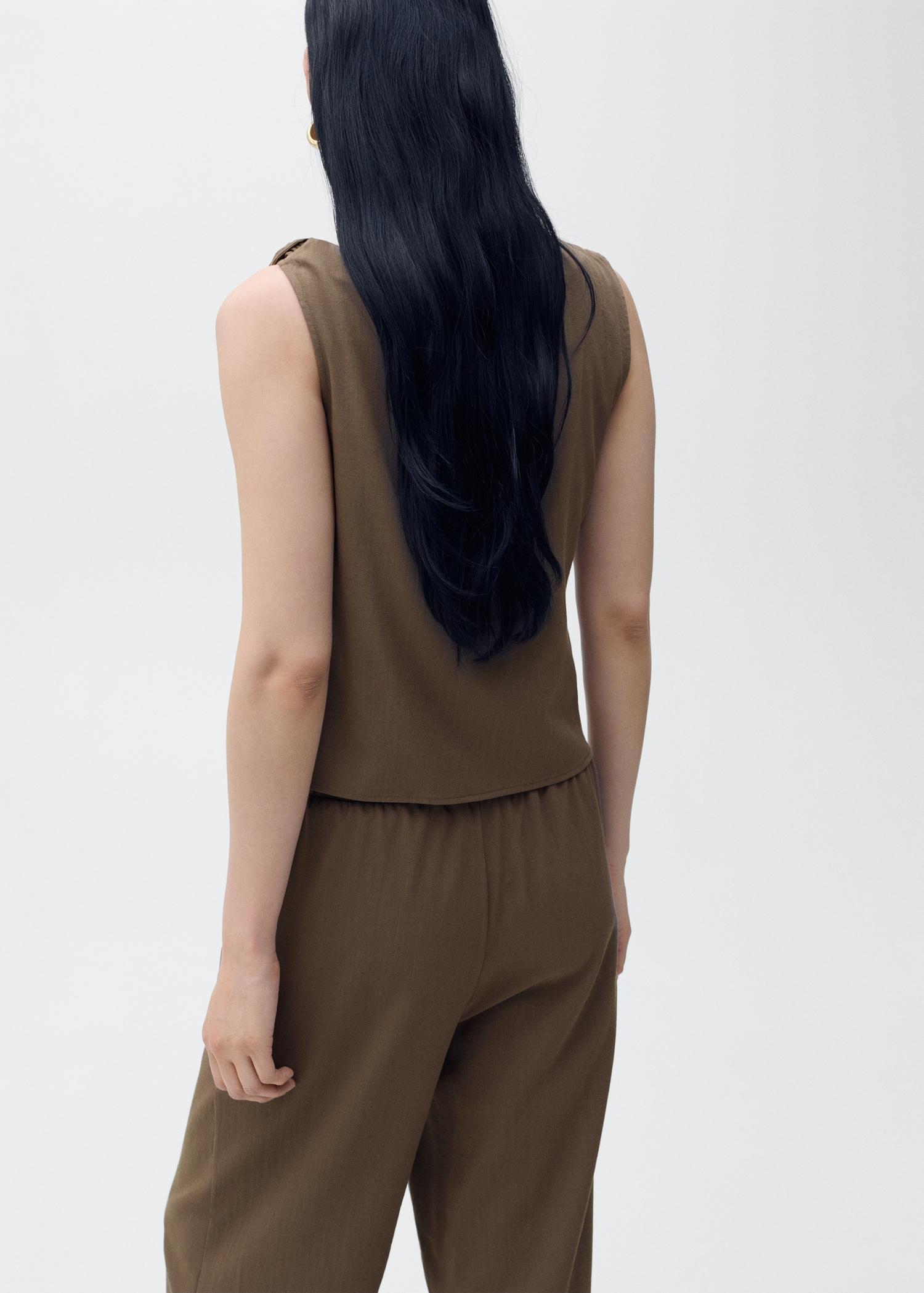 Asymmetrical draped top with straps - Women | MANGO USA Product Image