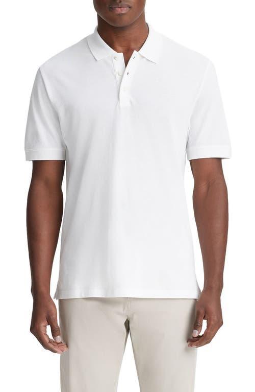 Mens Cotton Piqu Polo Shirt, Optic White, Size XS Vince Product Image